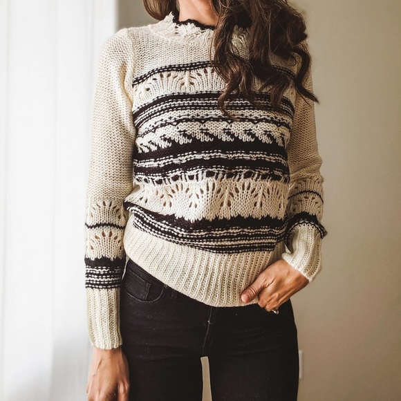 NWT! - Dex | Striped Mock Neck Sweater - Picture 3 of 9